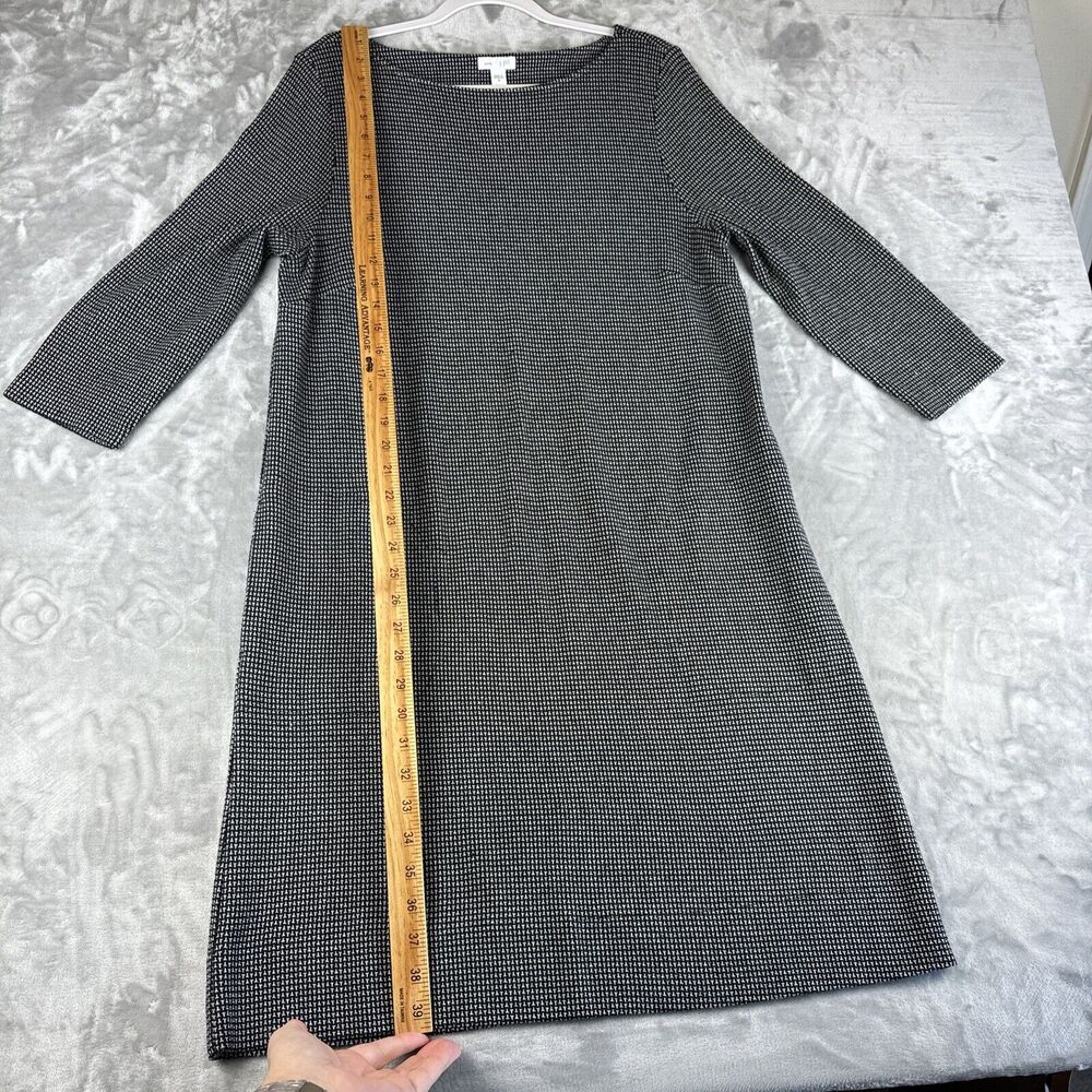 J. Jill Ponte Knit Dress Women's Medium Black‎ White Print Pockets (0991) - Picture 10 of 10